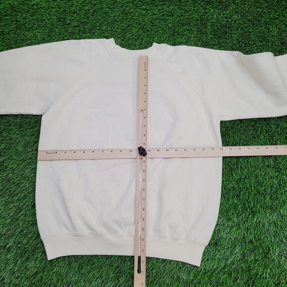 Vintage 80s Cat US-Flag Sweatshirt Womens Large 20x23 Beige - Picture 5 of 14